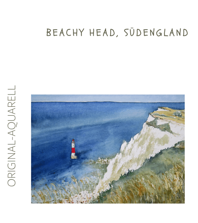 Beachy Head, East Sussex, Südengland, Original-Aquarell