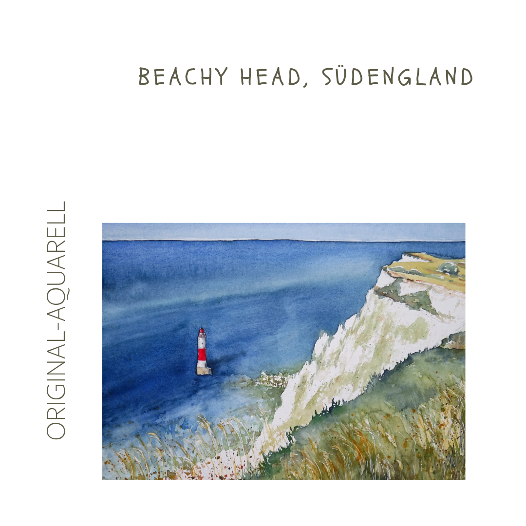 Beachy Head, East Sussex, Südengland, Original-Aquarell